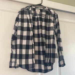 Women’s flannel shirt black and white size XS